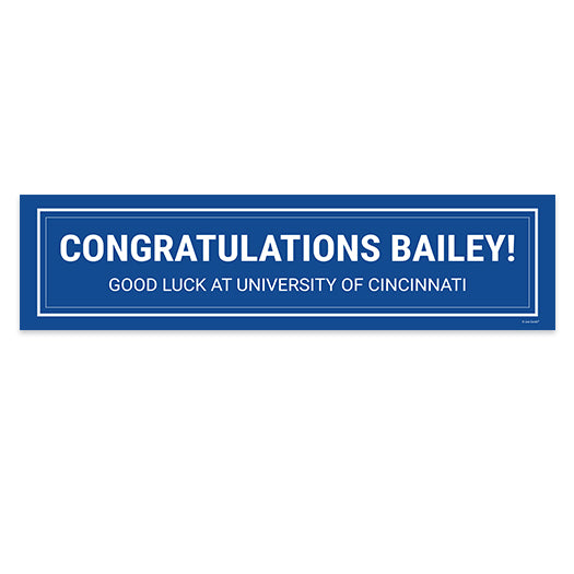 Personalized Solid Color Blue Graduation 5 Ft. Banner