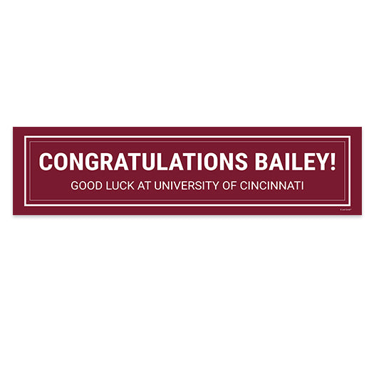 Personalized Solid Color Maroon Graduation 5 Ft. Banner