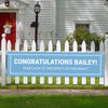 Personalized Solid Color Light Blue Graduation 5 Ft. Banner