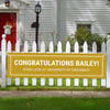 Personalized Solid Color Gold Graduation 5 Ft. Banner