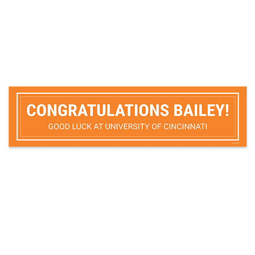 Personalized Solid Color Orange Graduation 5 Ft. Banner