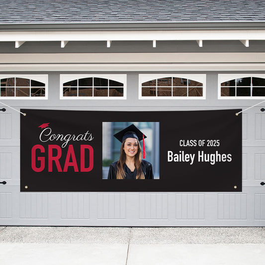 Personalized Graduation Giant Banner - Congrats Grad Photo