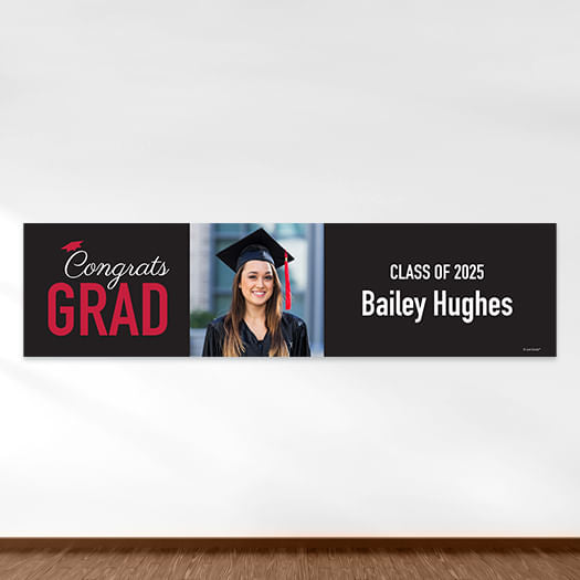 Personalized Congrats Grad Graduation 5 Ft. Banner