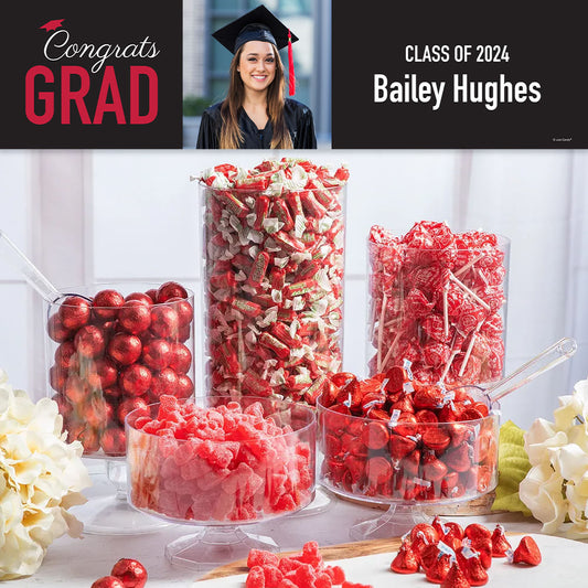 Red Graduation Photo Candy Buffet