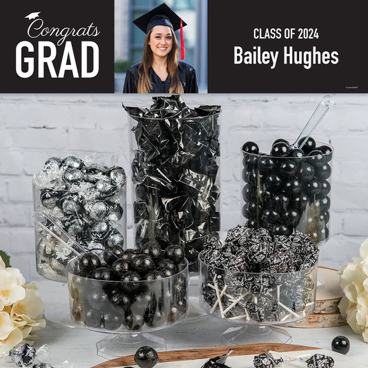 Black Graduation Photo Candy Buffet