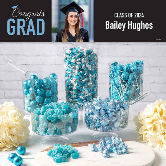 Light Blue Graduation Photo Candy Buffet