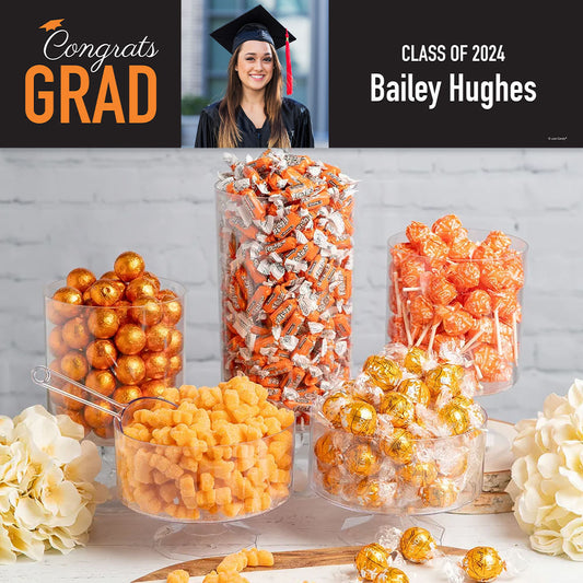 Orange Graduation Photo Candy Buffet