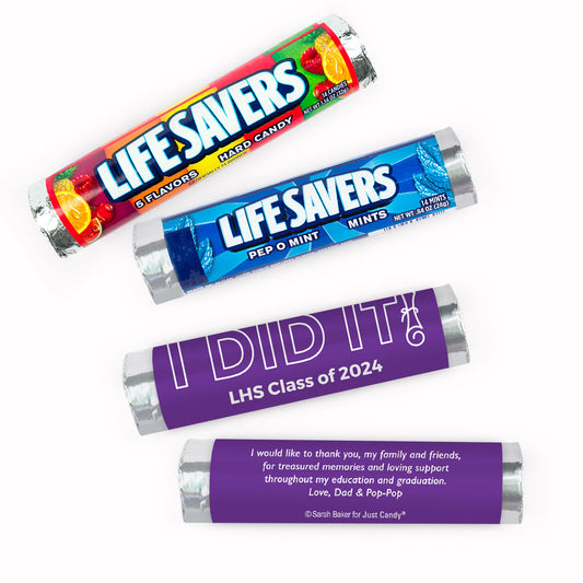 Personalized Graduation I Did It! Lifesavers Rolls (20 Rolls)