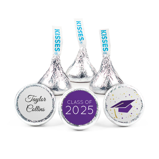 Purple Graduation 3/4" Sticker Cap & Confetti (108 Stickers)