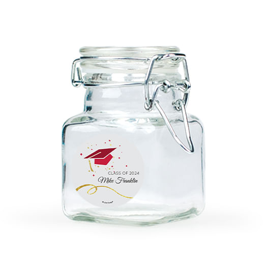 Graduation Favor Personalized Latch Jar Cap and Confetti (12 Pack)