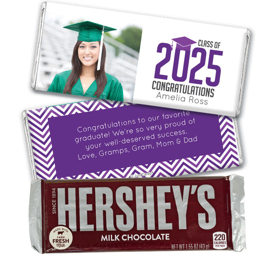 Personalized Graduation Chevron Grad Hershey's Milk Chocolate Bar & Wrapper