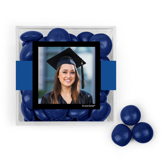 Personalized Graduation JUST CANDY� favor cube with Just Candy Milk Chocolate Minis