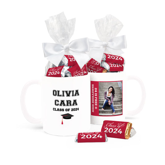 Personalized Graduation Photo 11oz Mug with approx. 24 Wrapped Hershey's Miniatures