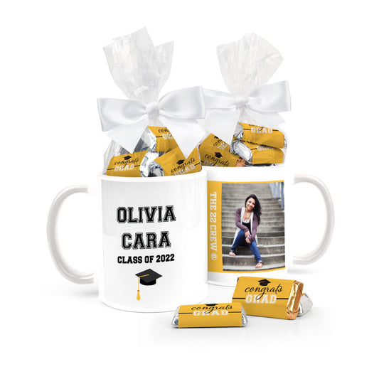 Personalized Graduation Photo 11oz Mug with approx. 24 Wrapped Hershey's Miniatures