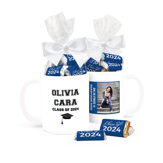 Personalized Graduation Photo 11oz Mug with approx. 24 Wrapped Hershey's Miniatures