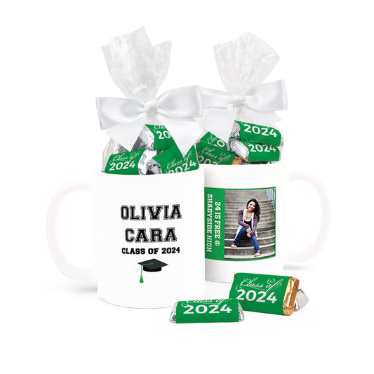 Personalized Graduation Photo 11oz Mug with approx. 24 Wrapped Hershey's Miniatures