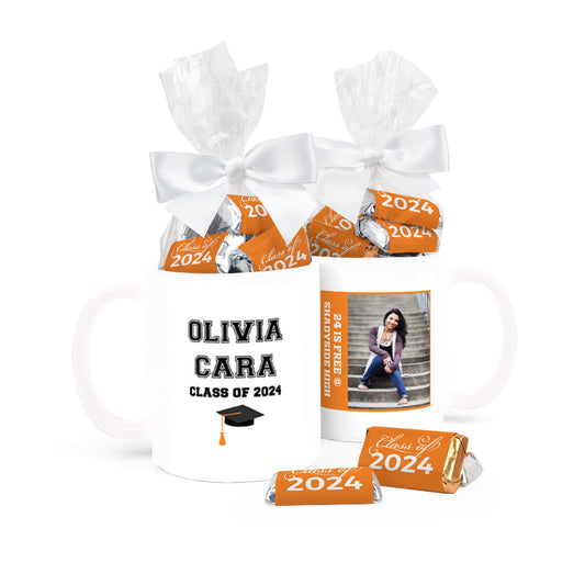 Personalized Graduation Photo 11oz Mug with approx. 24 Wrapped Hershey's Miniatures