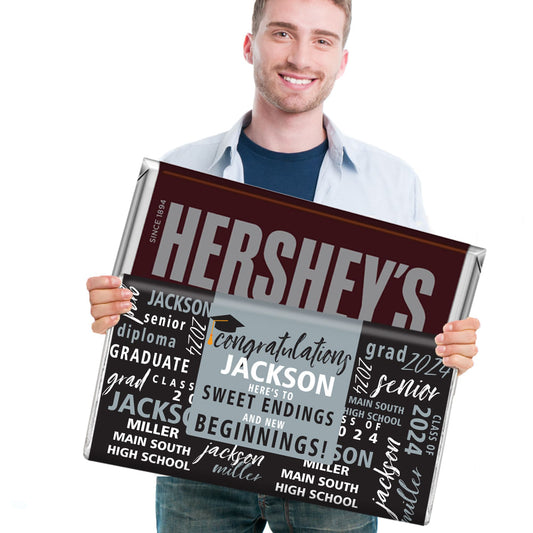 Graduation Gifts Personalized 5lb Hershey's Chocolate Bar (5lb Bar) - Word Cloud