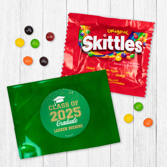 Personalized Green Graduation Celebration Skittles