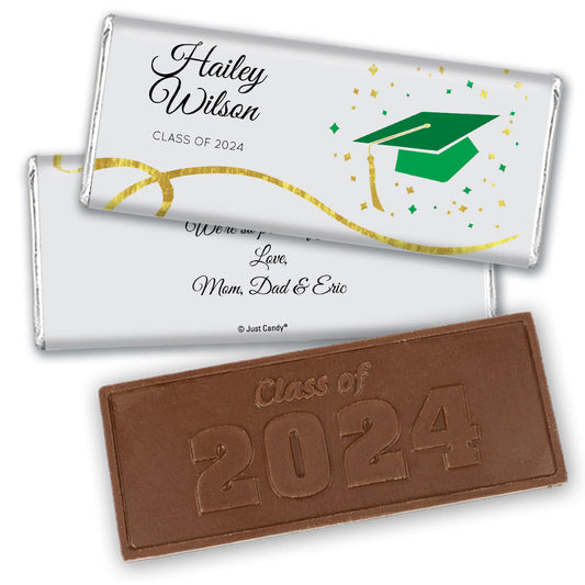 Graduation Personalized Embossed Chocolate Bar Cap & Confetti