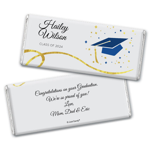 Graduation Personalized Hershey's Milk Chocolate Bar Cap & Confetti