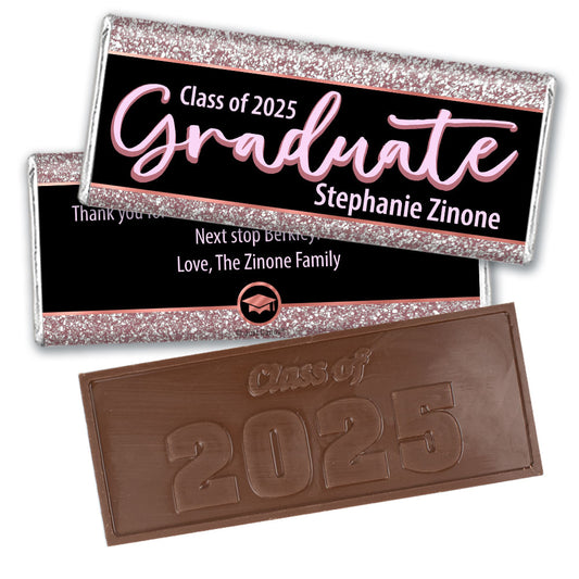 Personalized Graduation Rose Gold Embossed Chocolate Bars