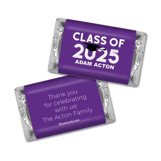 Personalized Purple Graduation Grad Cap Hershey's Miniatures