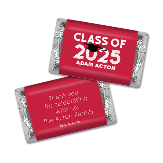 Personalized Red Graduation Grad Cap Hershey's Miniatures