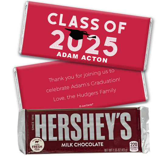 Personalized Red Graduation Grad Cap Hershey's Milk Chocolate Bar