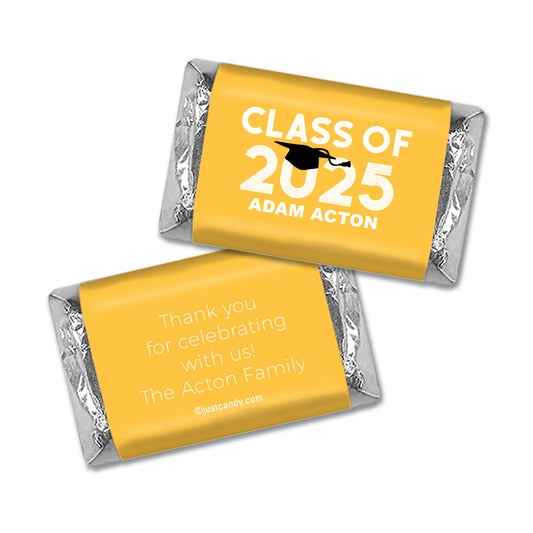 Personalized Yellow Graduation Grad Cap Hershey's Miniatures