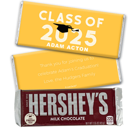 Personalized Yellow Graduation Grad Cap Hershey's Milk Chocolate Bar