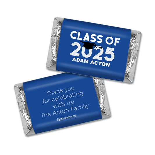 Personalized Blue Graduation Grad Cap Hershey's Miniatures