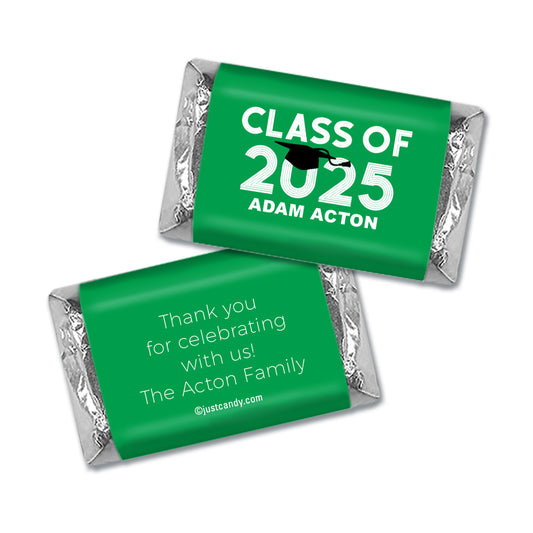 Personalized Green Graduation Grad Cap Hershey's Miniatures