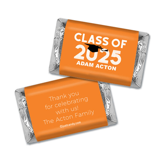 Personalized Orange Graduation Grad Cap Hershey's Miniatures