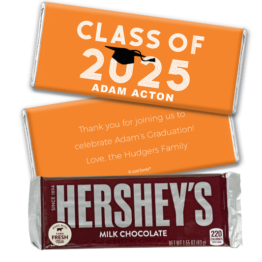 Personalized Orange Graduation Grad Cap Hershey's Milk Chocolate Bar