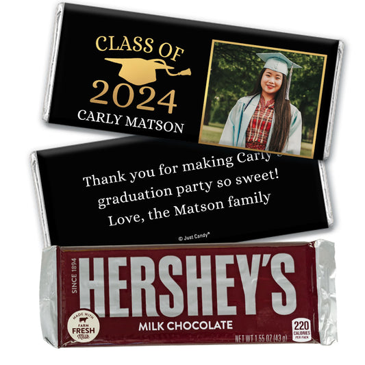 Personalized Golden Graduation Cap Hershey's Milk Chocolate Bar