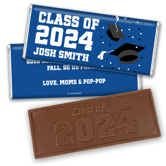 Personalized Graduation Embossed Chocolate Bar -Grad Cap Toss