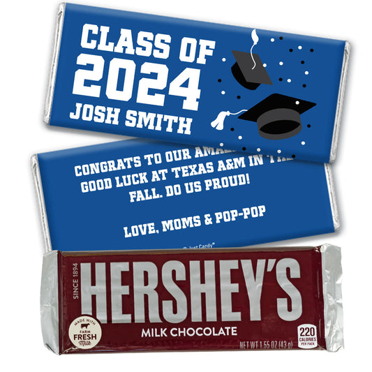 Personalized Graduation Hershey's Milk Chocolate Bar -Grad Cap Toss