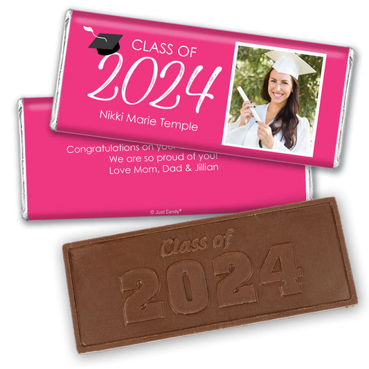 Personalized Graduation with Photo Embossed Chocolate Bar - Solid Color