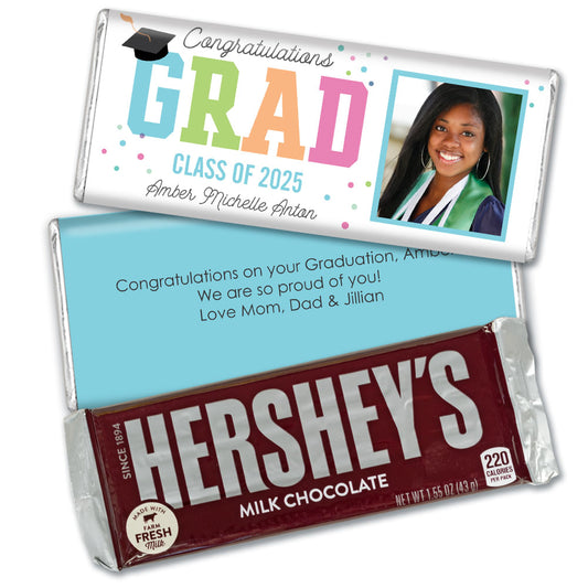 Personalized Graduation Pastel Hershey's Milk Chocolate Bar - Polka Dot