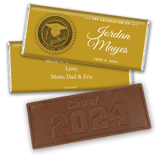 Graduation Personalized Embossed Chocolate Bar School Seal