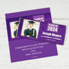 Graduation Personalized Chocolate Bar Wrappers Watercolor Photo