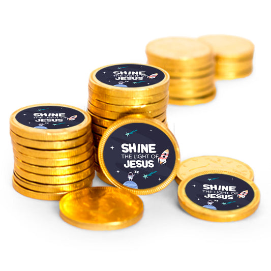 Shine The Light of Jesus Chocolate Coins