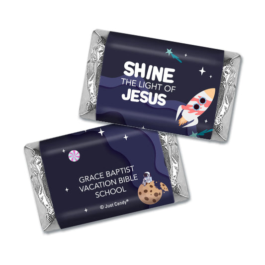 Personalized Vactation Bible School Shine The Light of Jesus Hershey's Miniatures