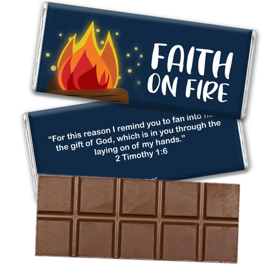 Personalized Religious Bonfire Night of Worship Belgian Chocolate Bar