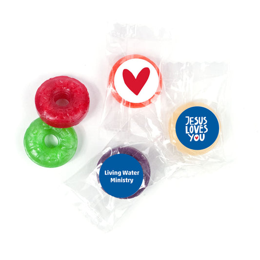 Personalized Jesus Loves You Life Saver 5 Flavor Hard Candy