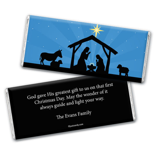 Christmas Personalized Hershey's Milk Chocolate Bar Holy Night Nativity