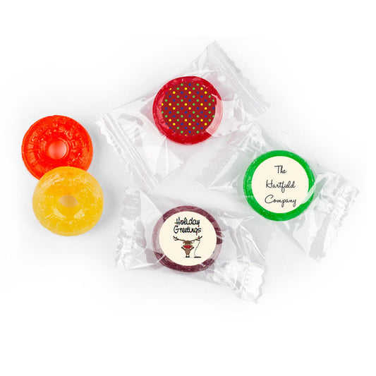 Happy Holidays Personalized Life Savers 5 Flavor Hard Candy Reindeer Holiday Greetings