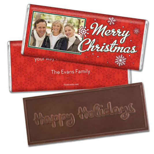 Christmas Personalized Embossed Chocolate Bar Merry Christmas Photo