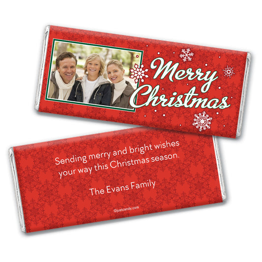 Christmas Personalized Hershey's Milk Chocolate Bar Merry Christmas Photo